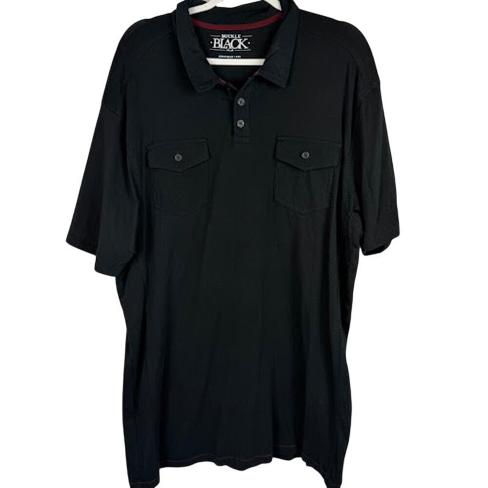 Buckle Black Athletic Fit Polo Shirt‎ – Black – Size XXL